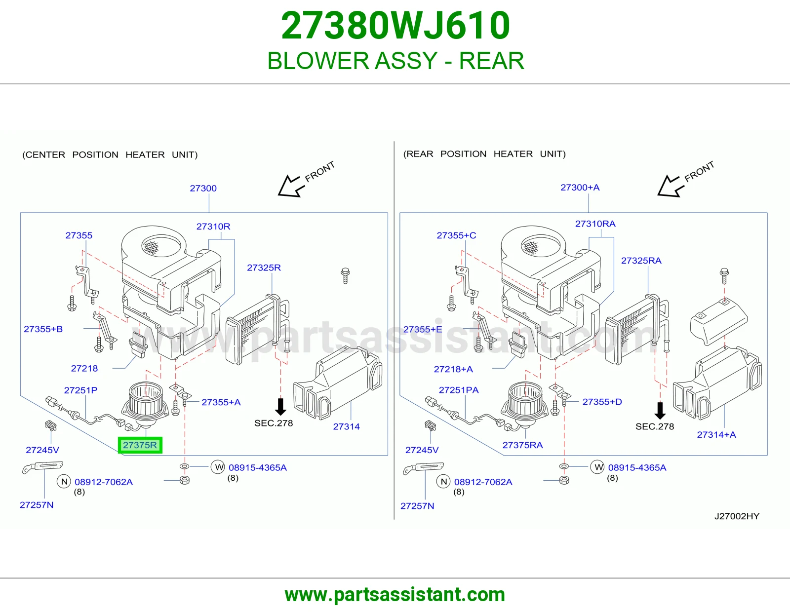 مروحه مكيف خلفي 27380WJ610