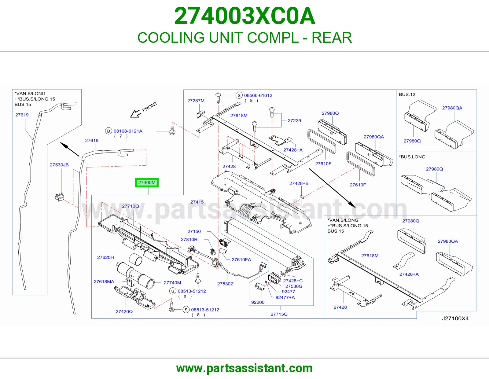 ثلاجة مكيف خلفي كاملة 274003XC0A