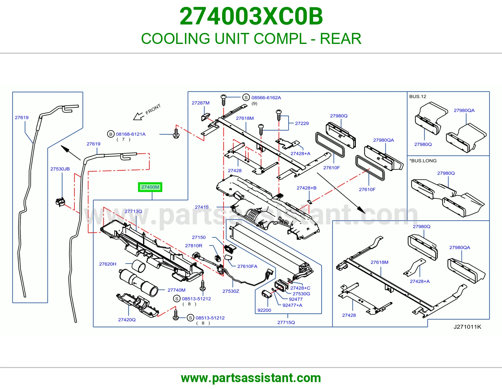 ثلاجة مكيف خلفي كاملة 274003XC0B