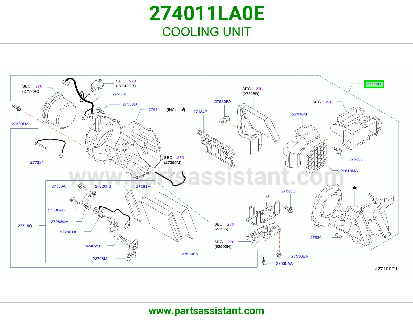مروحه مكيف خلفي 274011LA0E