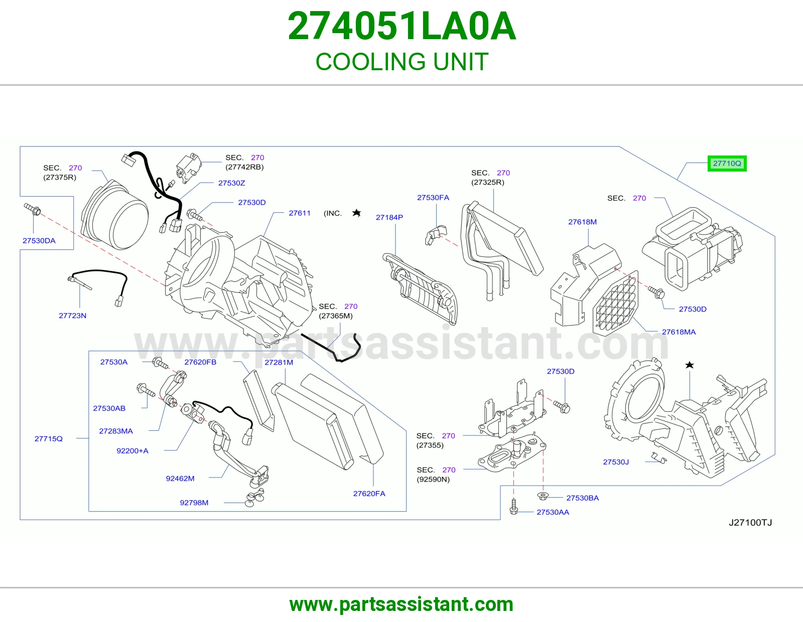 مروحه مكيف خلفي 274051LA0A