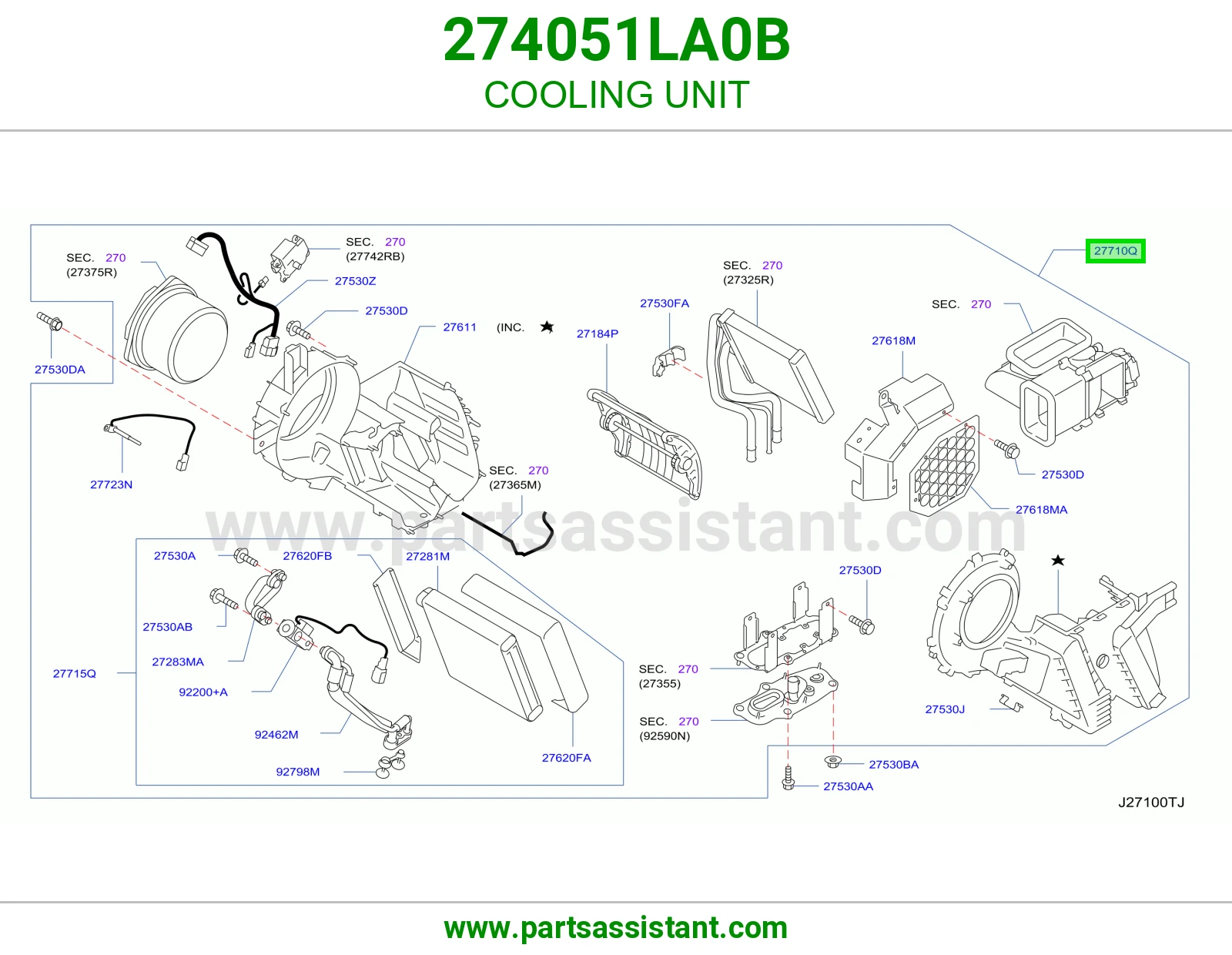 مروحه مكيف خلفي 274051LA0B