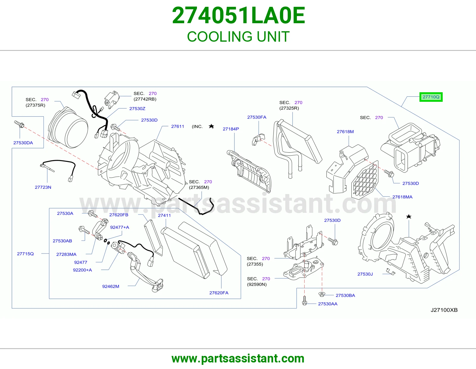 مروحه مكيف خلفي 274051LA0E