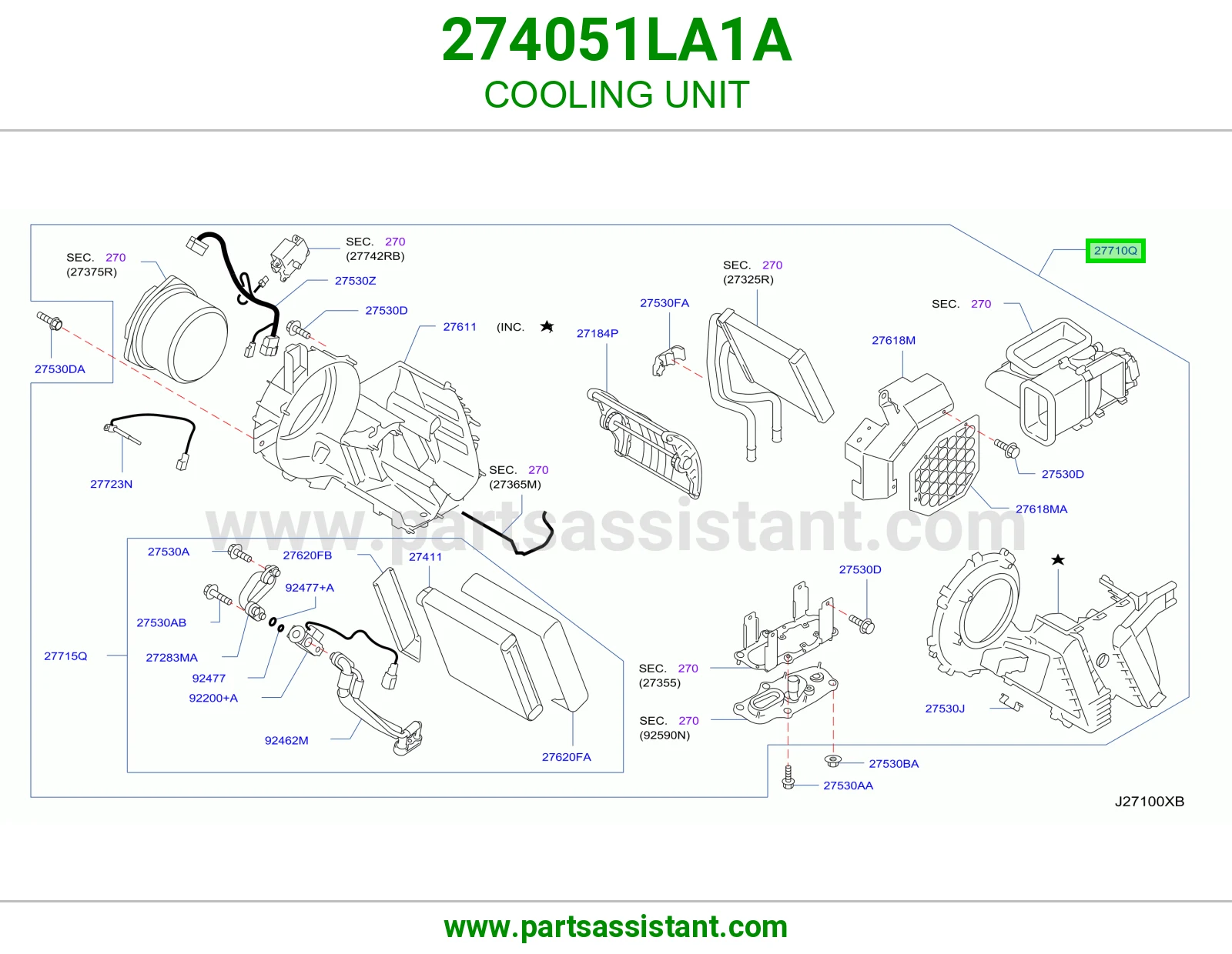 مروحه مكيف خلفي 274051LA1A