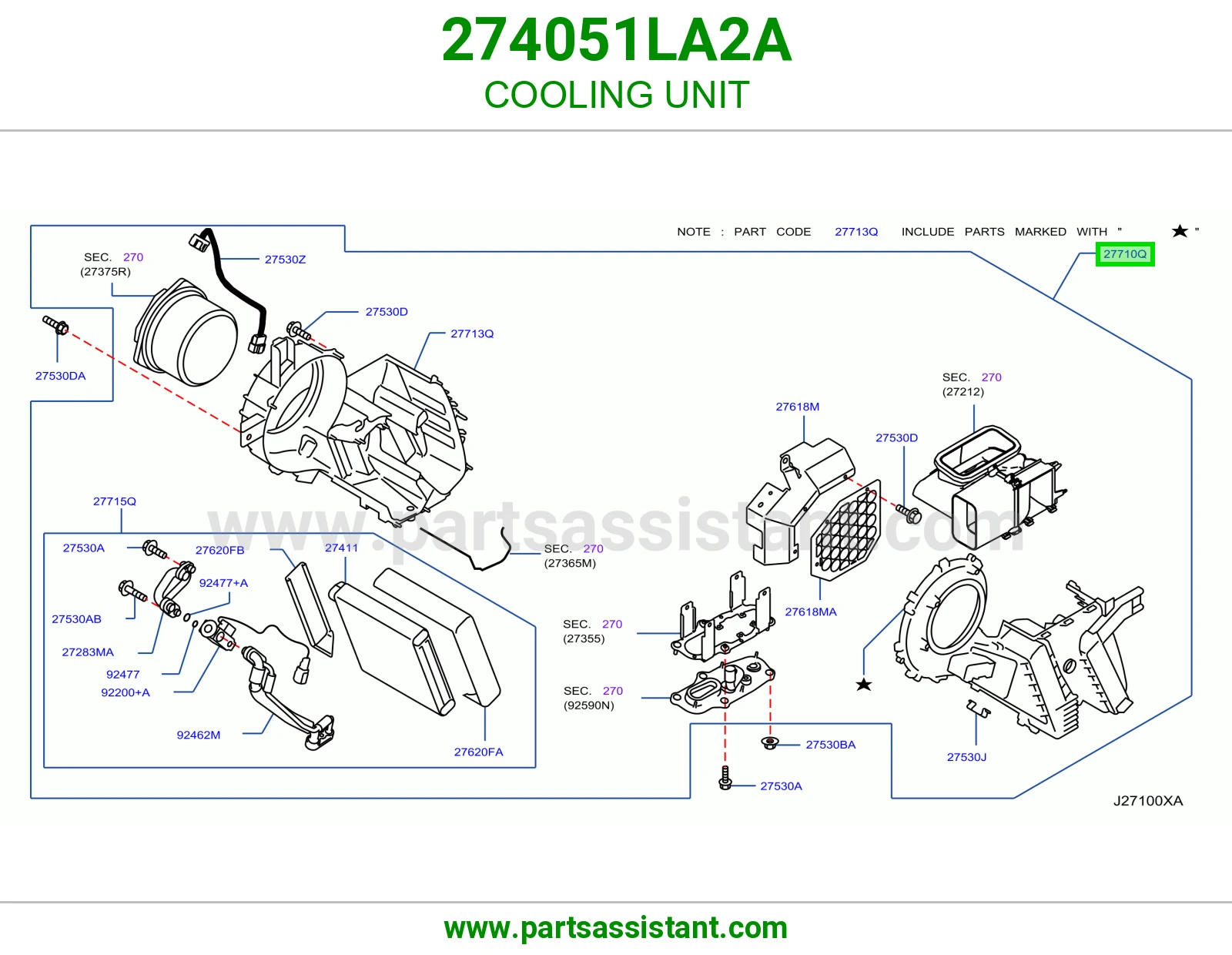 مروحه مكيف خلفي 274051LA2A