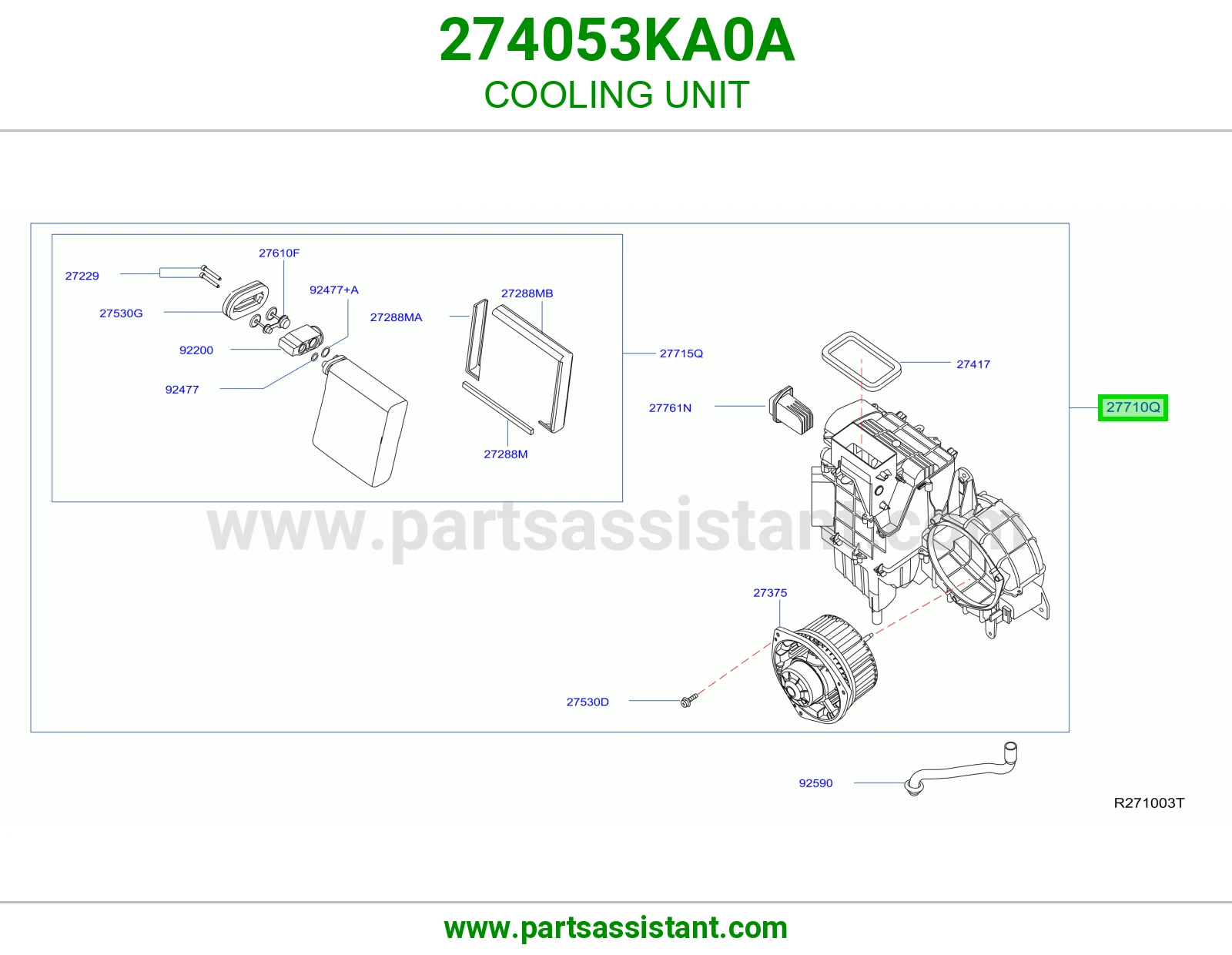مروحه مكيف خلفي 274053KA0A
