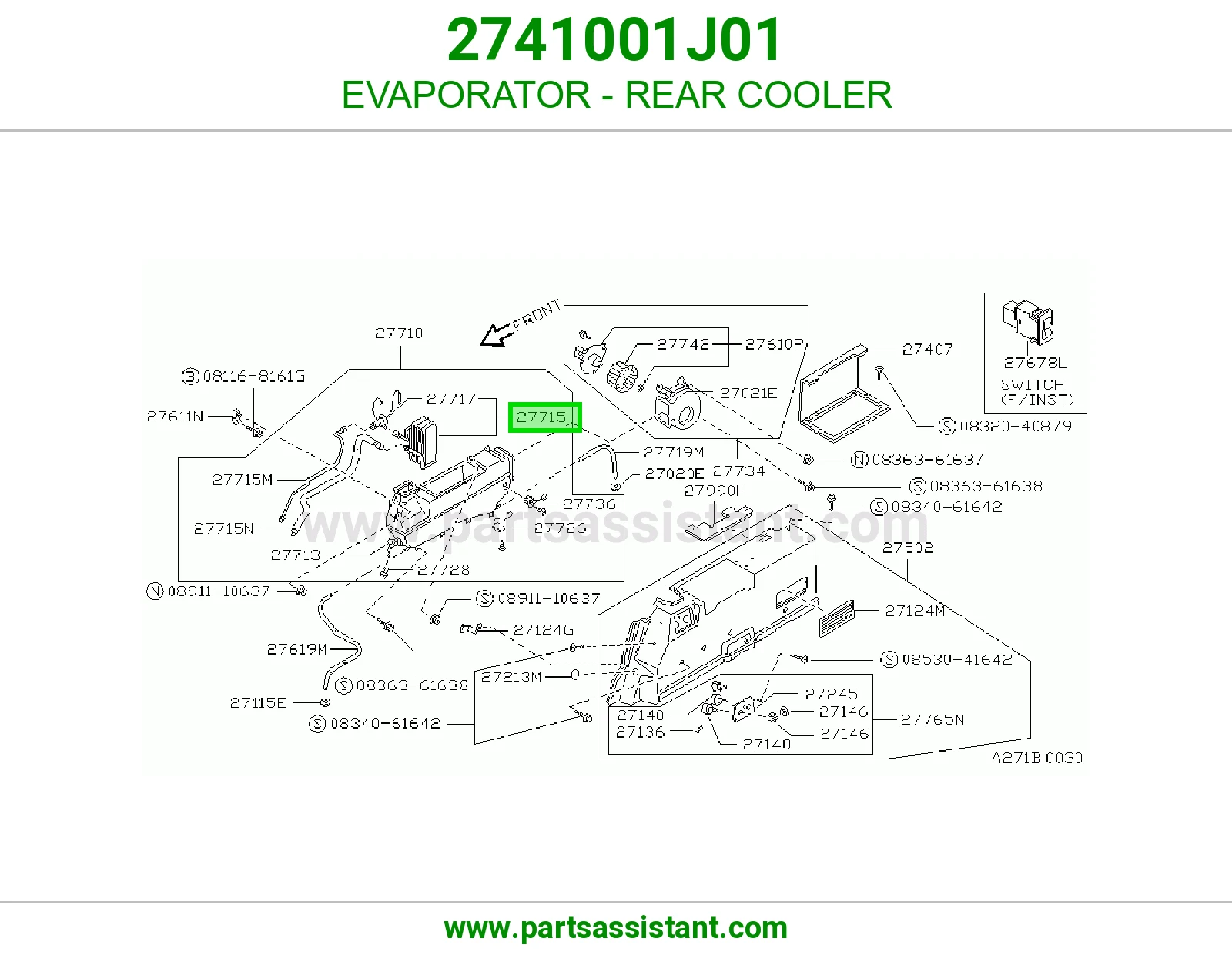 ثلاجه مكيف خلفي 2741001J01