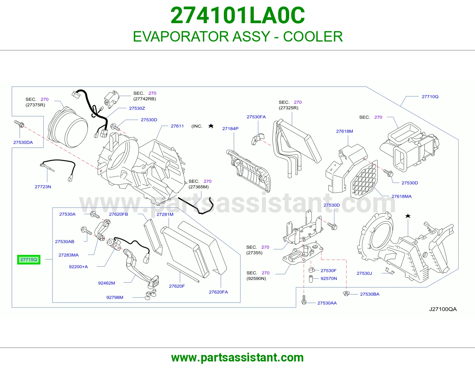 ثلاجه مكيف خلفي 274101LA0C