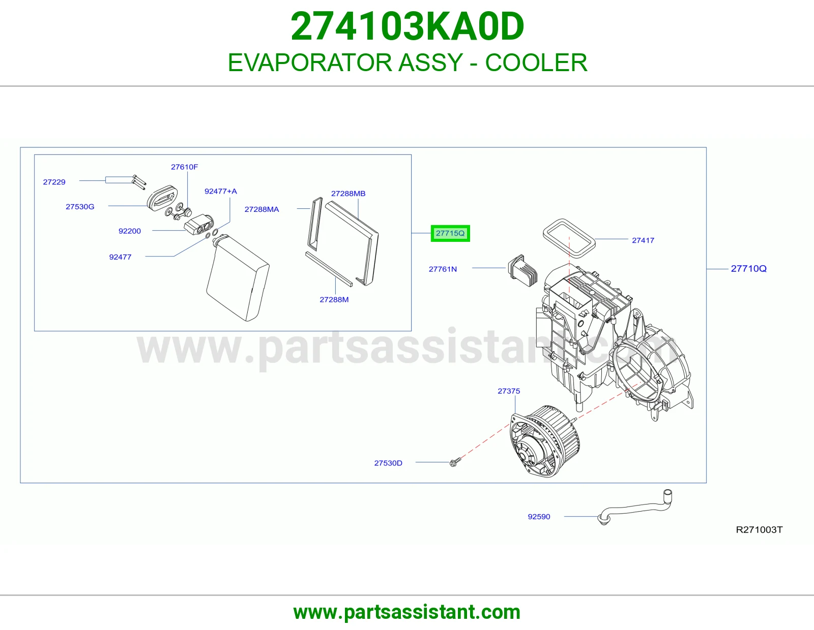 EVAPORATOR ASSY - COOLER 274103KA0D