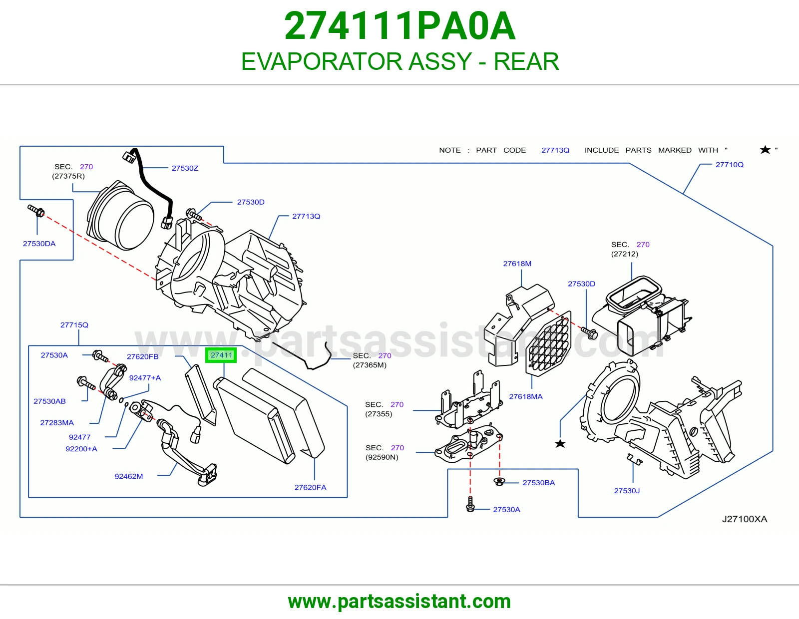 ثلاجة مكيف خلفي كاملة 274111PA0A
