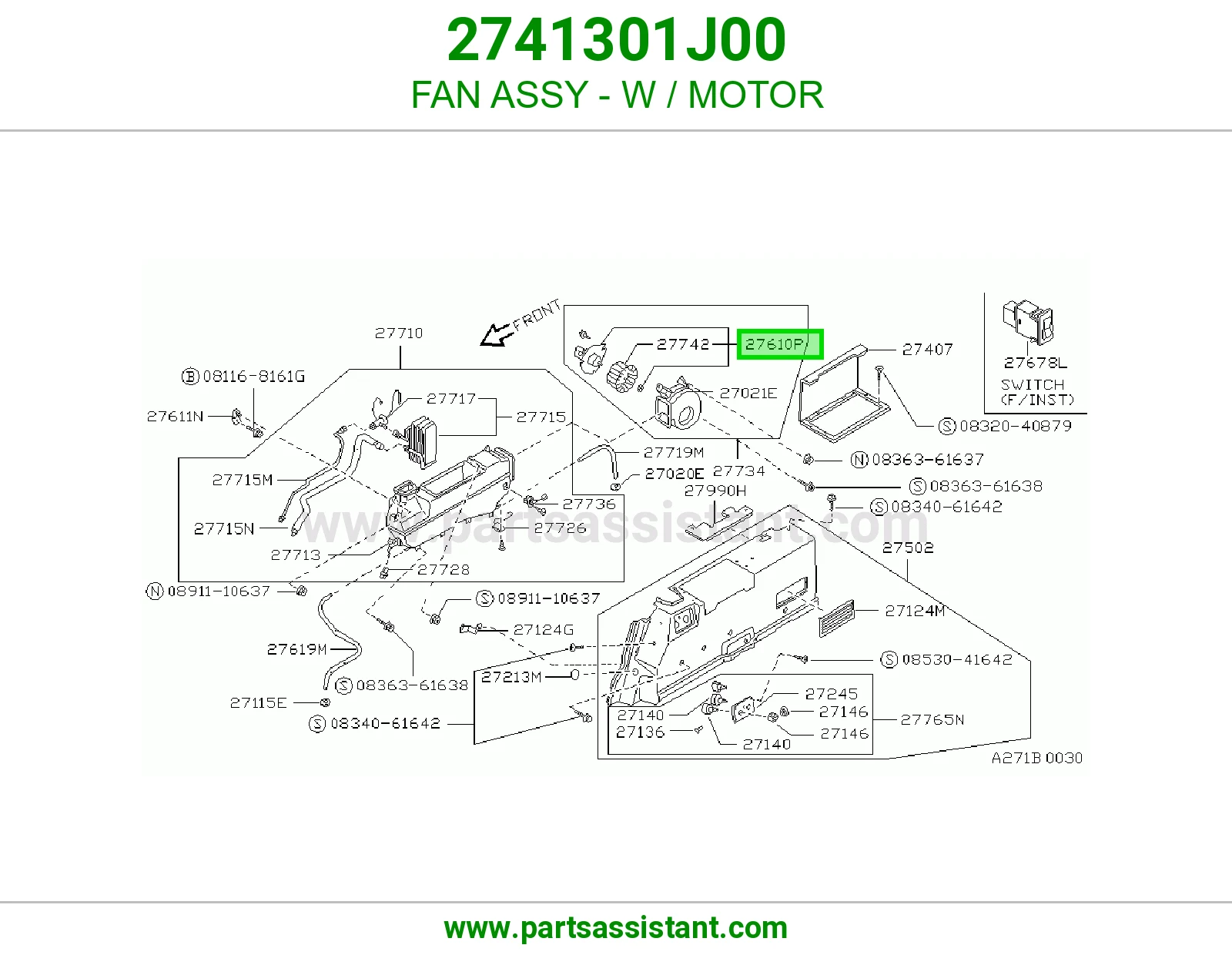 مروحة مع دينمو كاملة 2741301J00