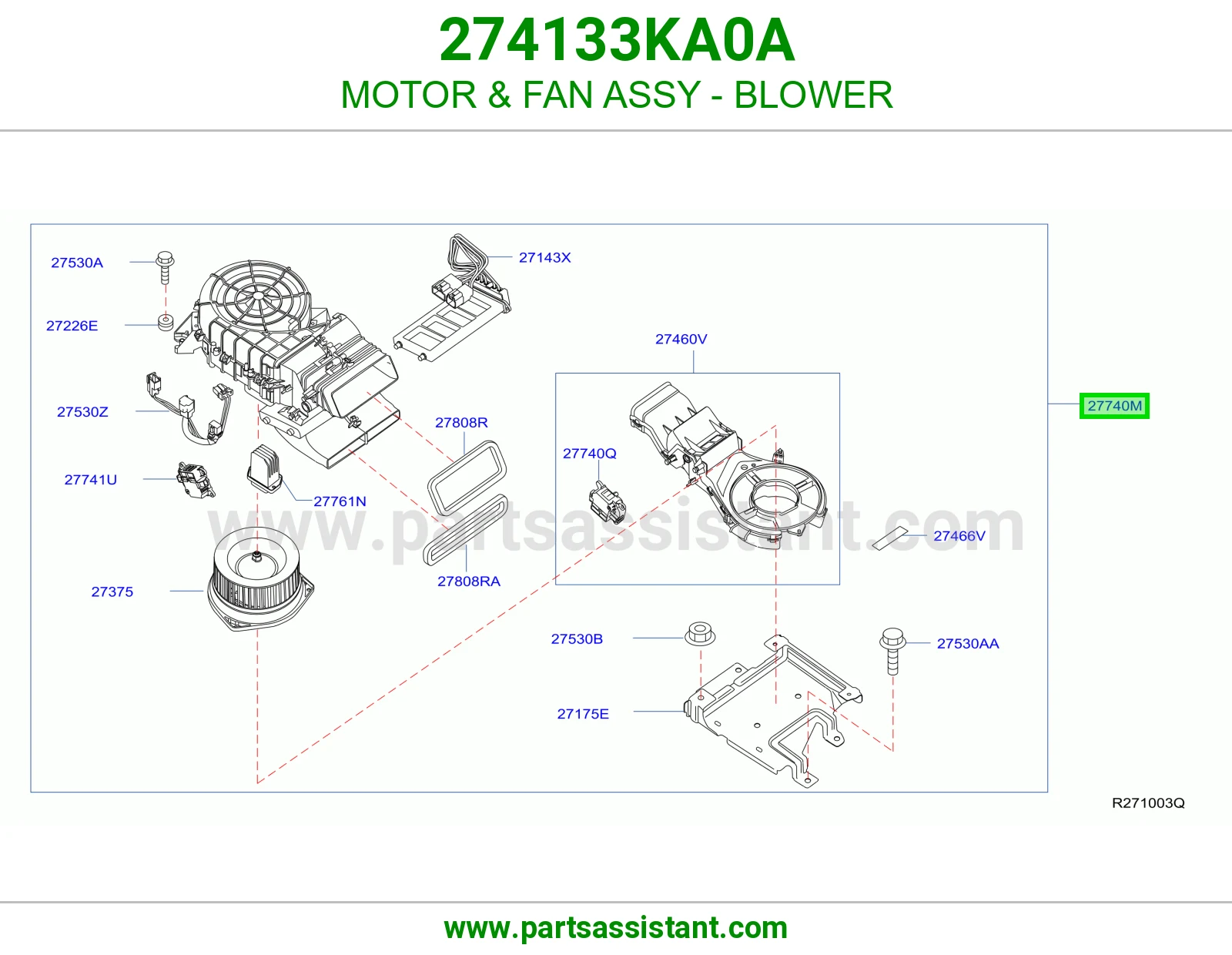 مروحه ثلاجه مكيف خلفي 274133KA0A