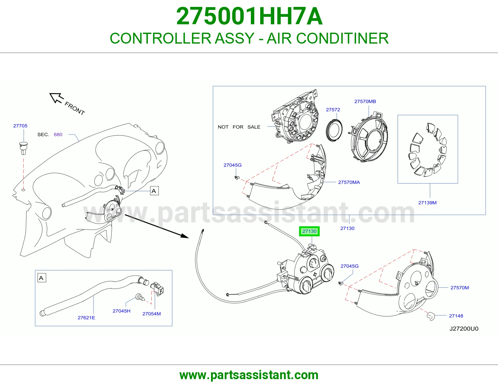 مفتاح مكيف خلفي 275001HH7A