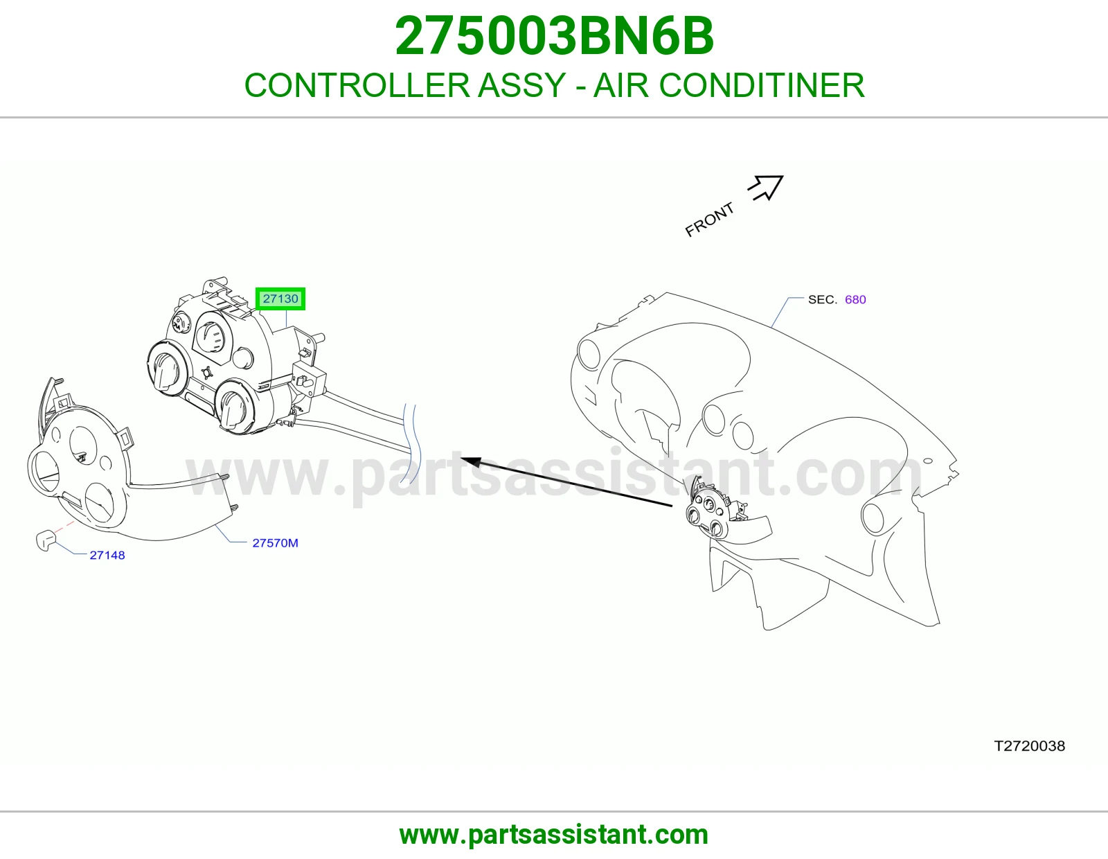 مفتاح مكيف خلفي 275003BN6B