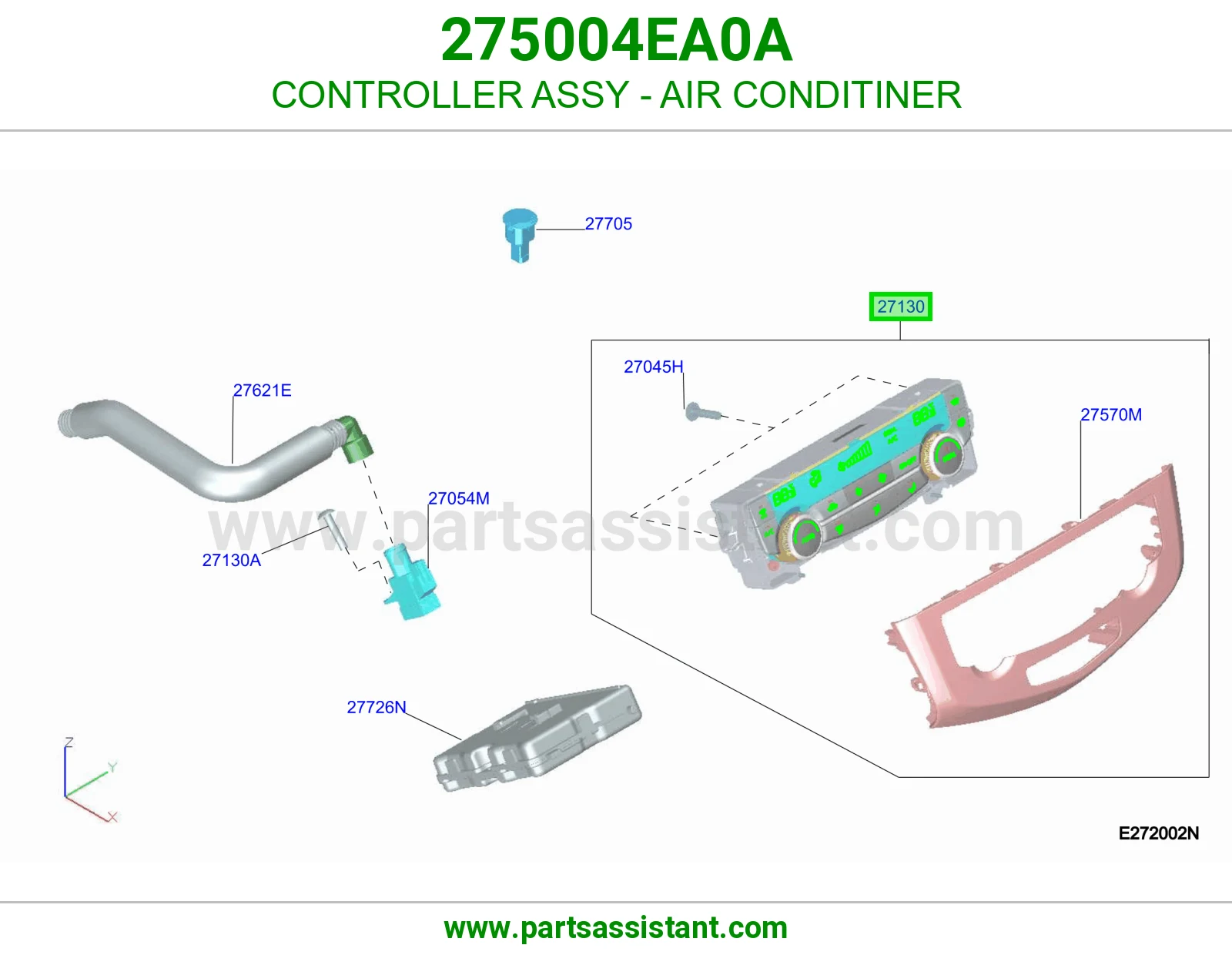 مفتاح مكيف خلفي 275004EA0A