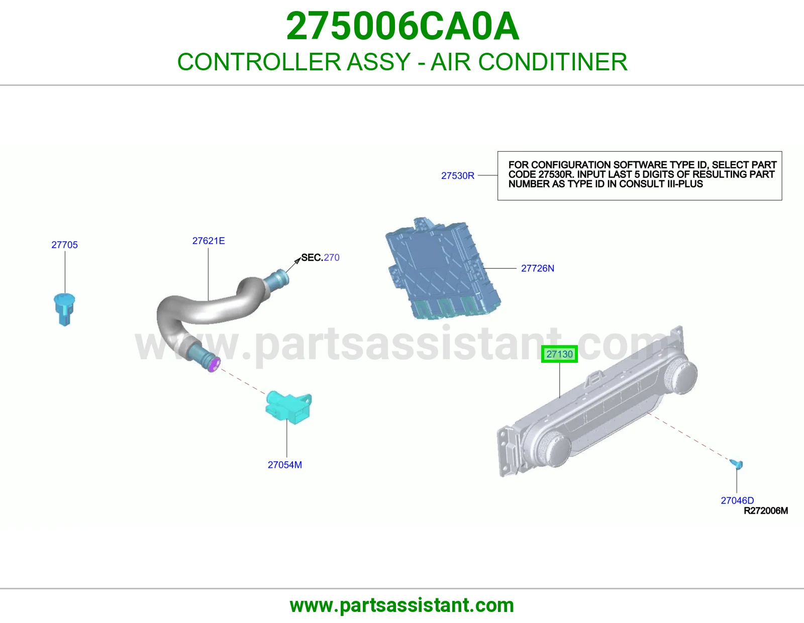 مفتاح مكيف خلفي 275006CA0A