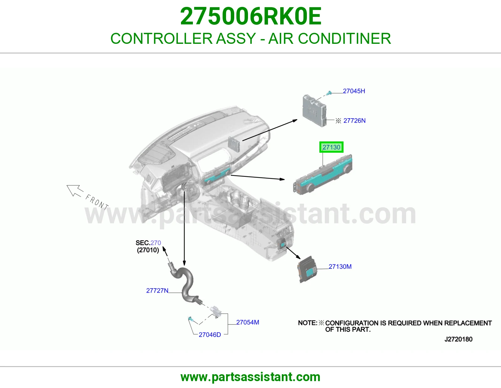 مفتاح مكيف خلفي 275006RK0E