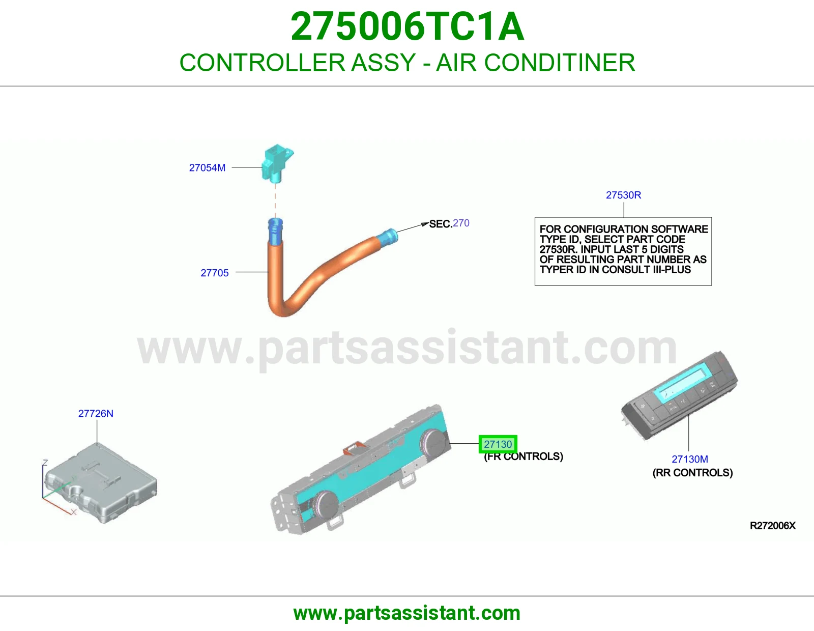 مفتاح مكيف خلفي 275006TC1A
