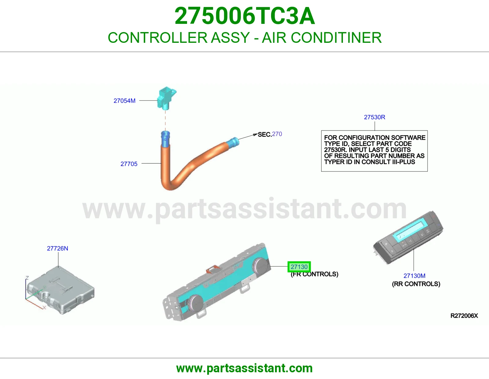 مفتاح مكيف خلفي 275006TC3A