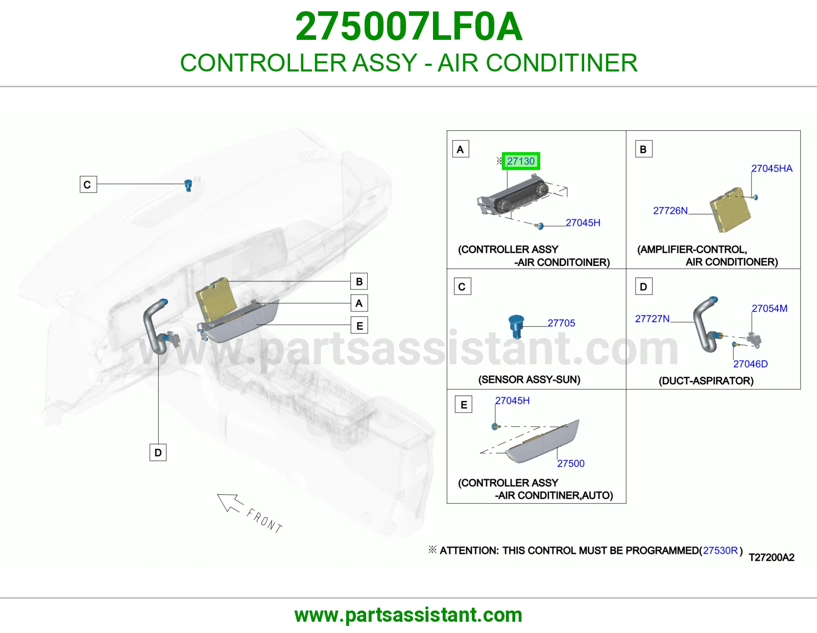 مفتاح مكيف خلفي 275007LF0A