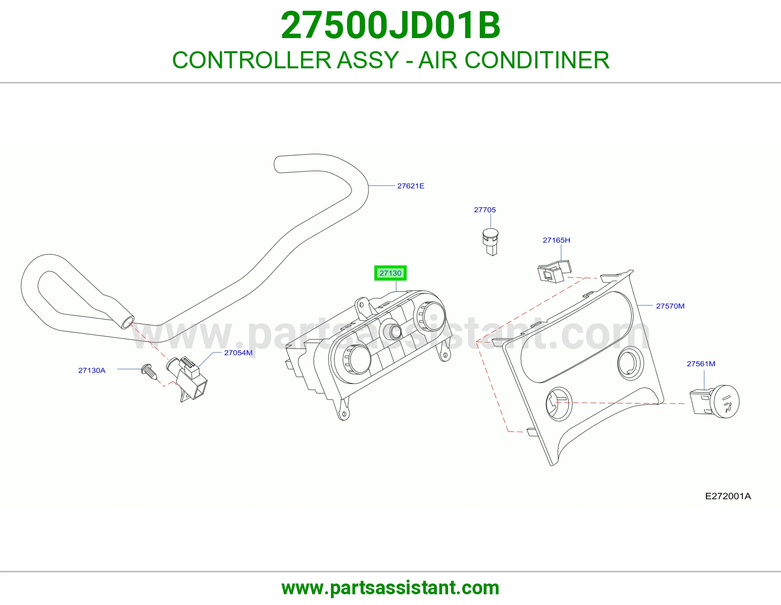 مفتاح مكيف خلفي 27500JD01B