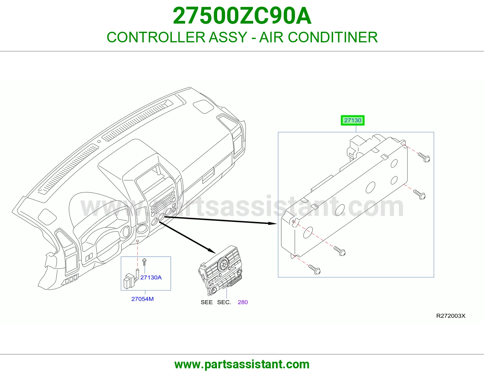 مفتاح مكيف خلفي 27500ZC90A