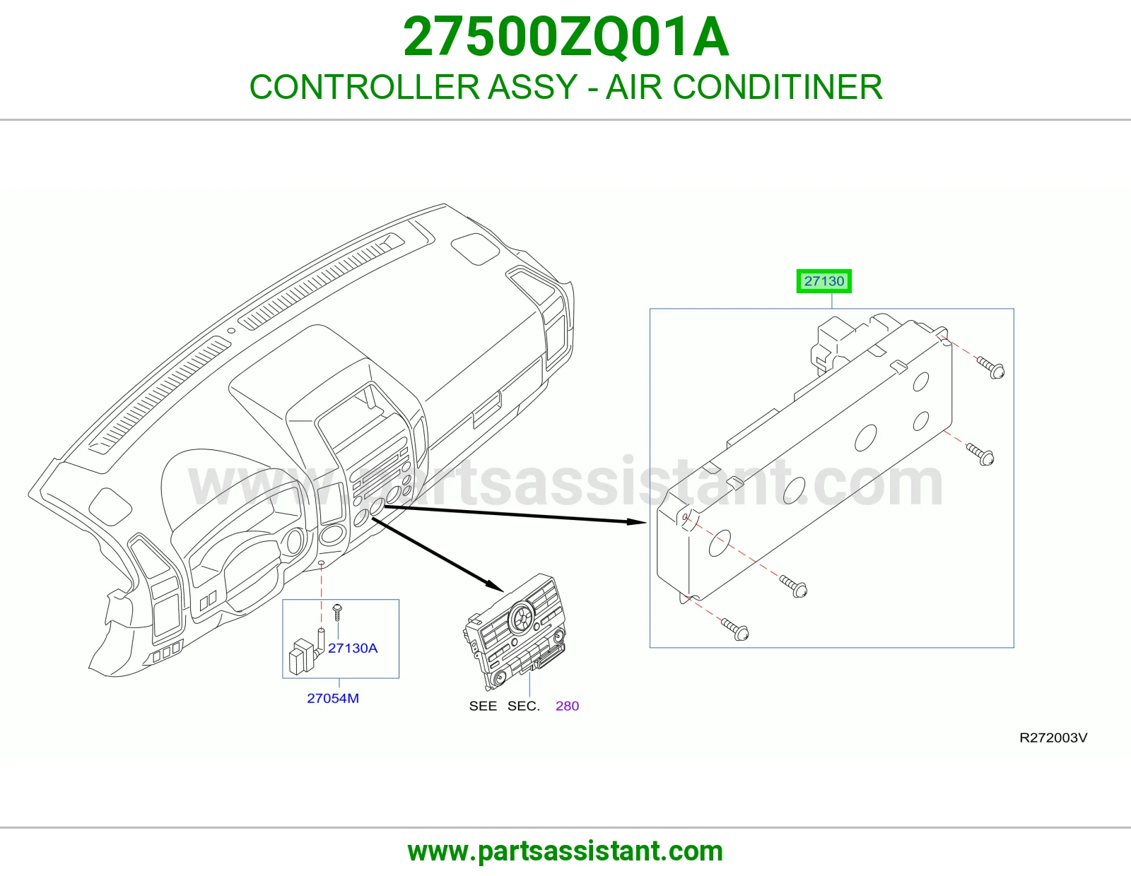 مفتاح مكيف خلفي 27500ZQ01A