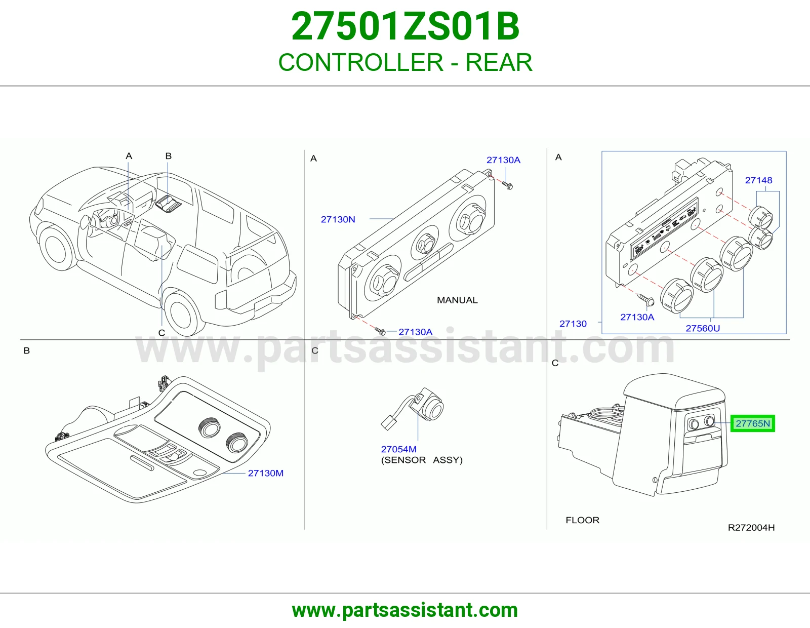 مفتاح مكيف خلفي 27501ZS01B