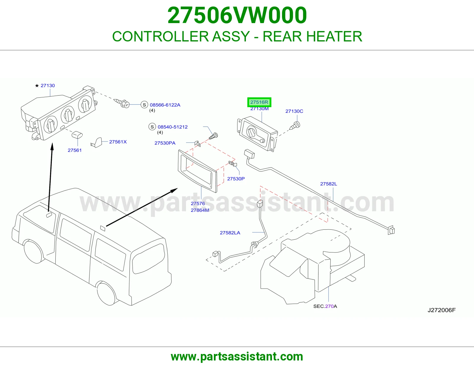 كنترول دفاية خلفية كامل 27506VW000