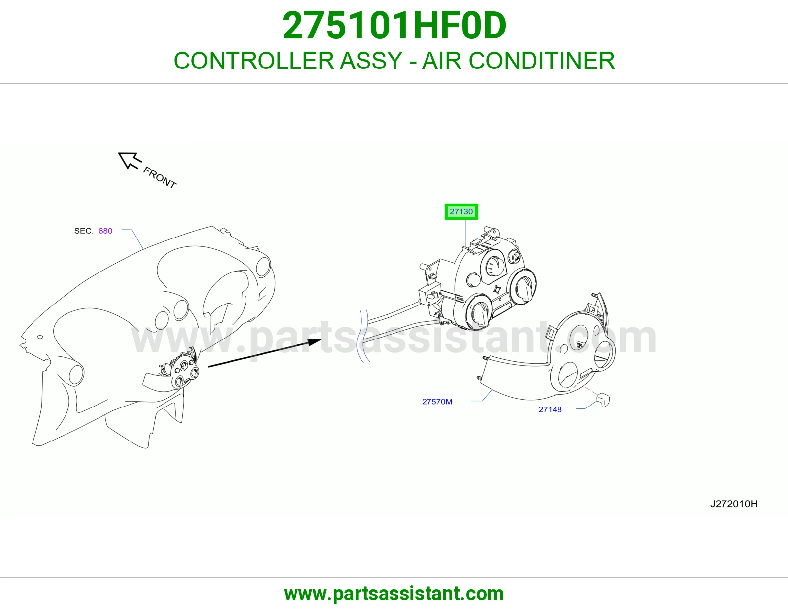 مفتاح مكيف خلفي 275101HF0D