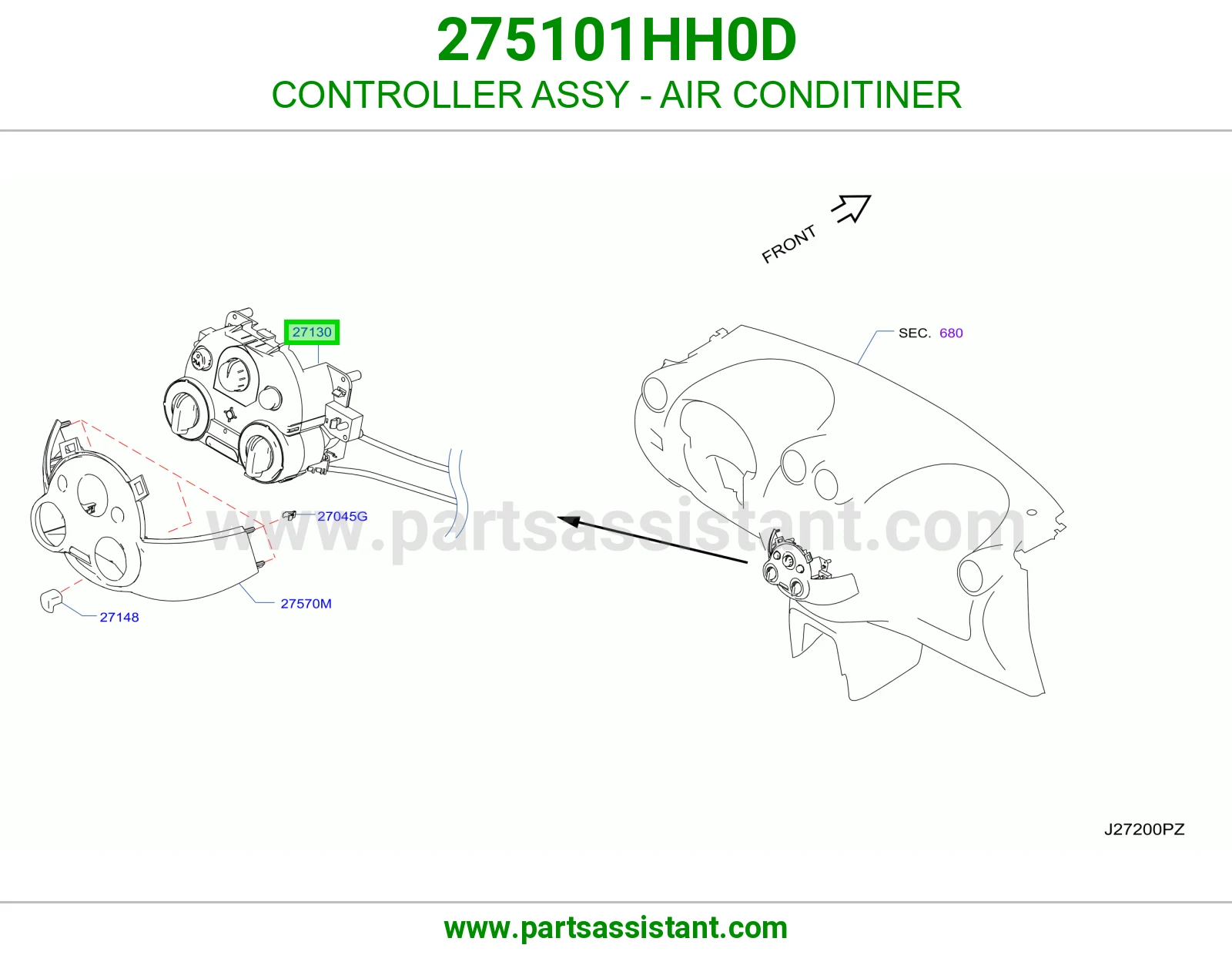 مفتاح مكيف خلفي 275101HH0D