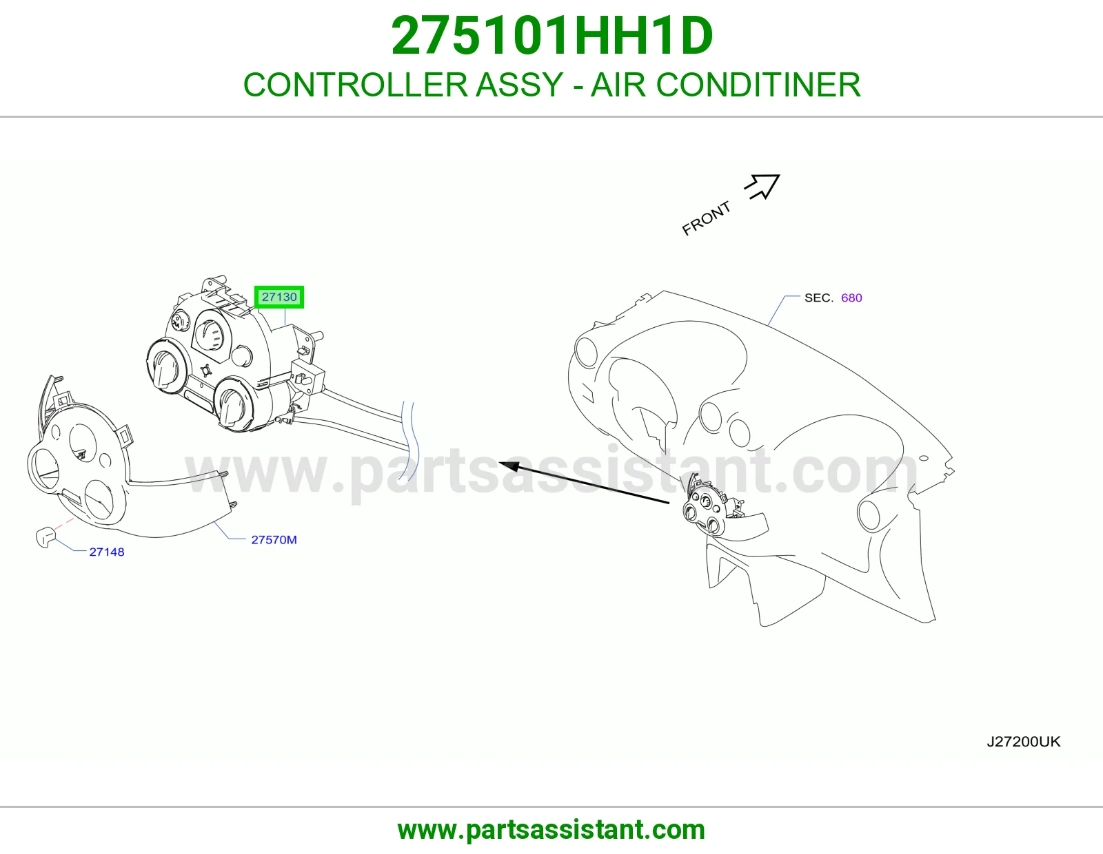 مفتاح مكيف خلفي 275101HH1D