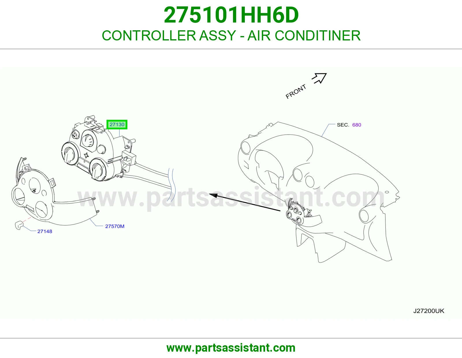 مفتاح مكيف خلفي 275101HH6D