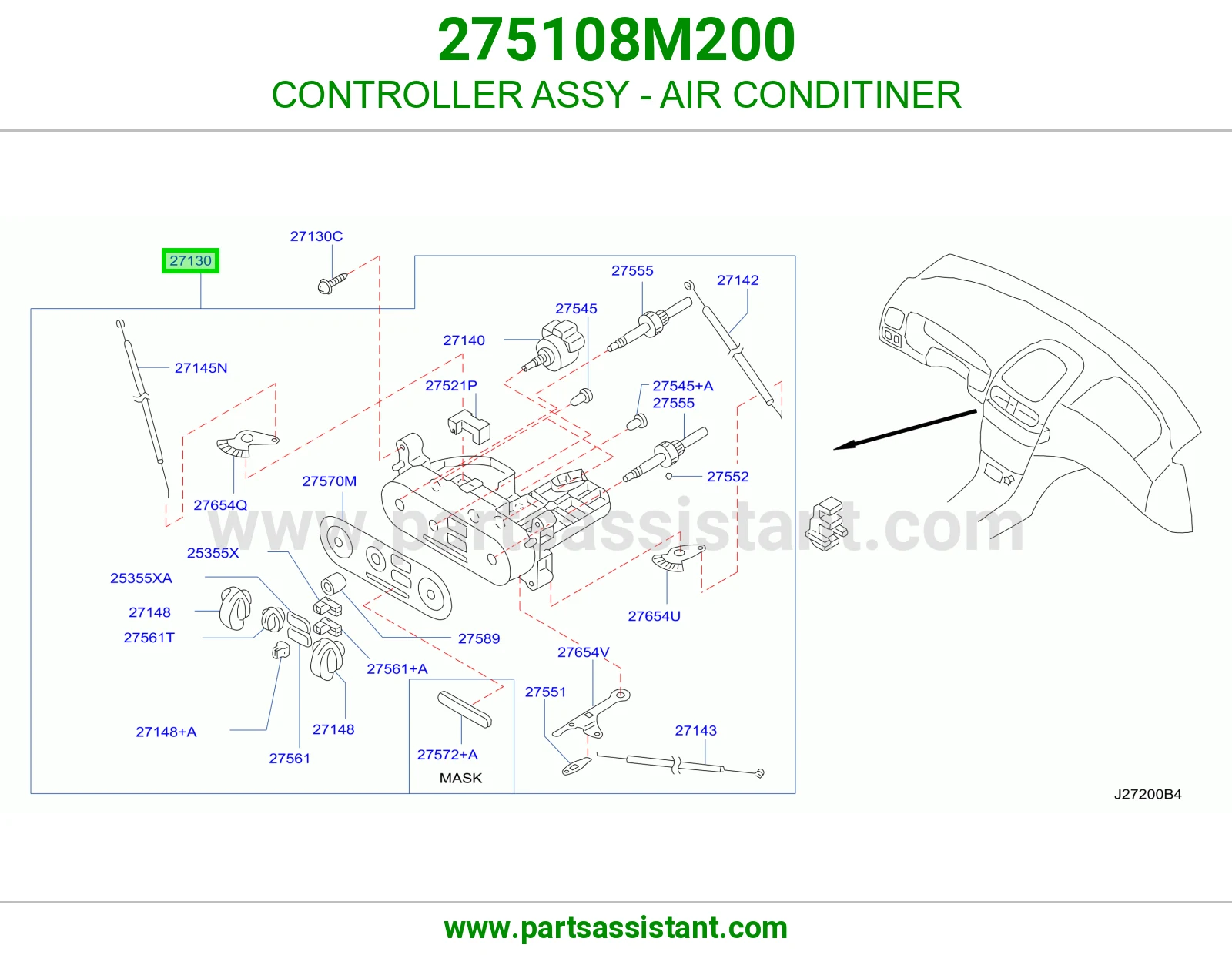 مفتاح مكيف خلفي 275108M200