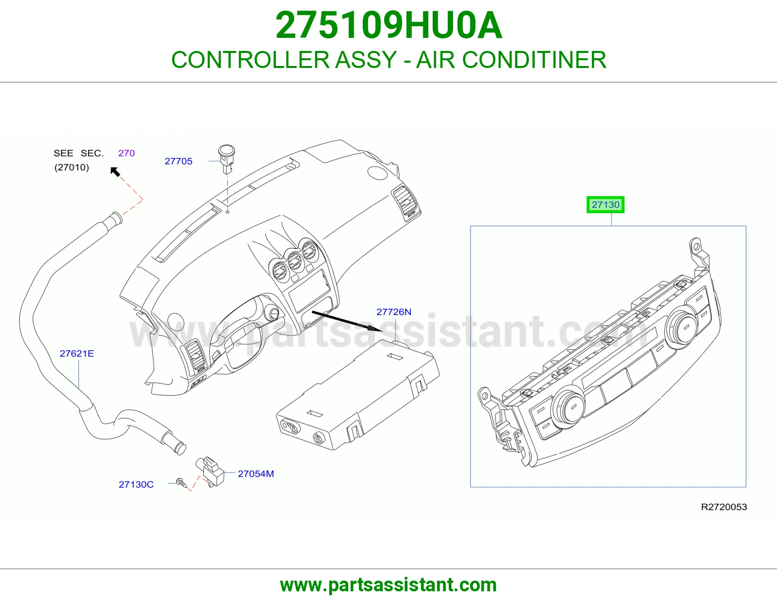 مفتاح مكيف خلفي 275109HU0A