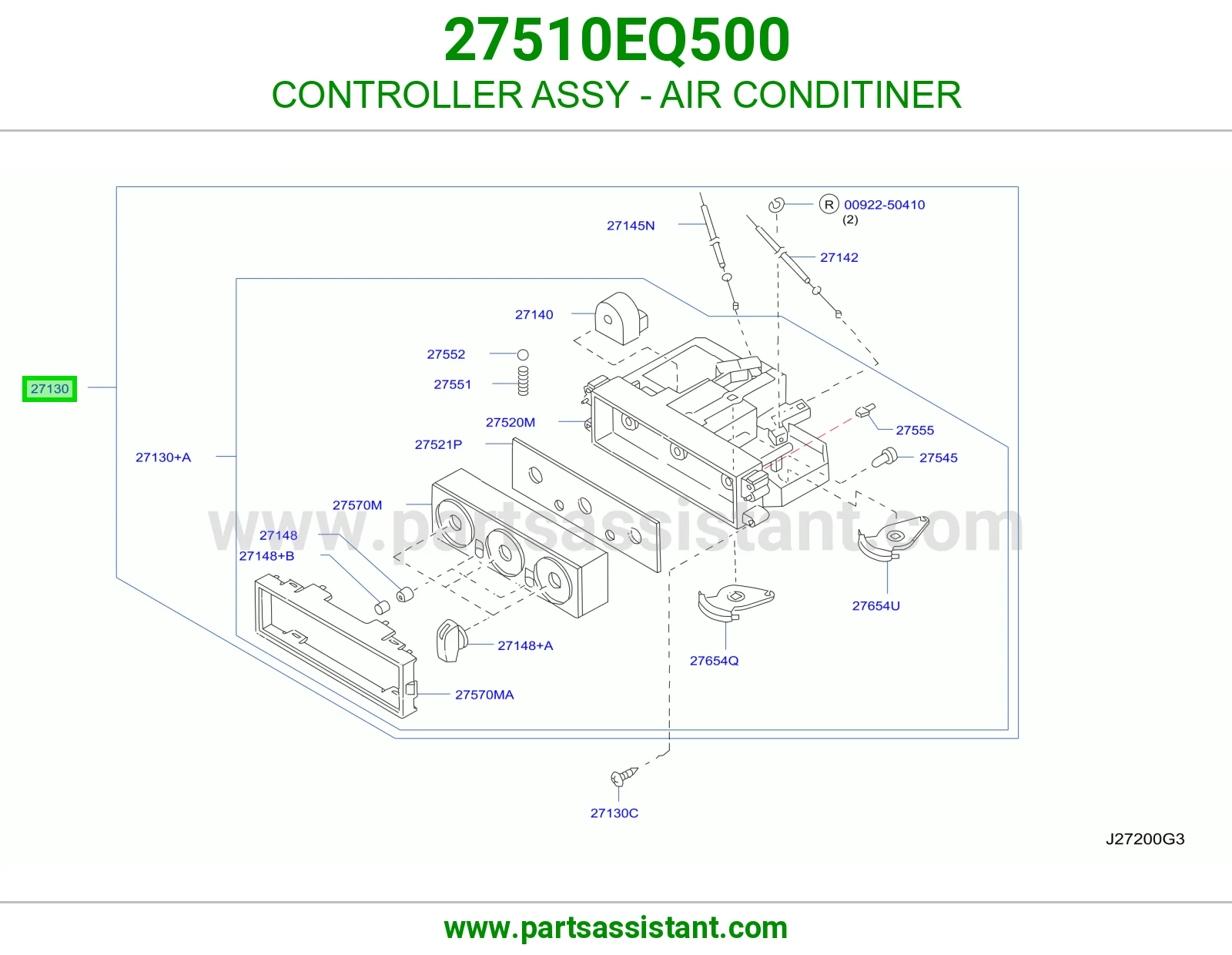 مفتاح مكيف خلفي 27510EQ500