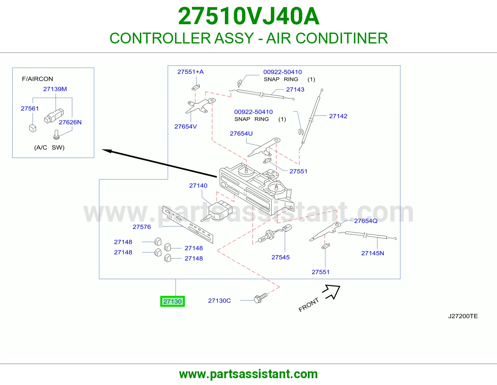 مفتاح مكيف خلفي 27510VJ40A