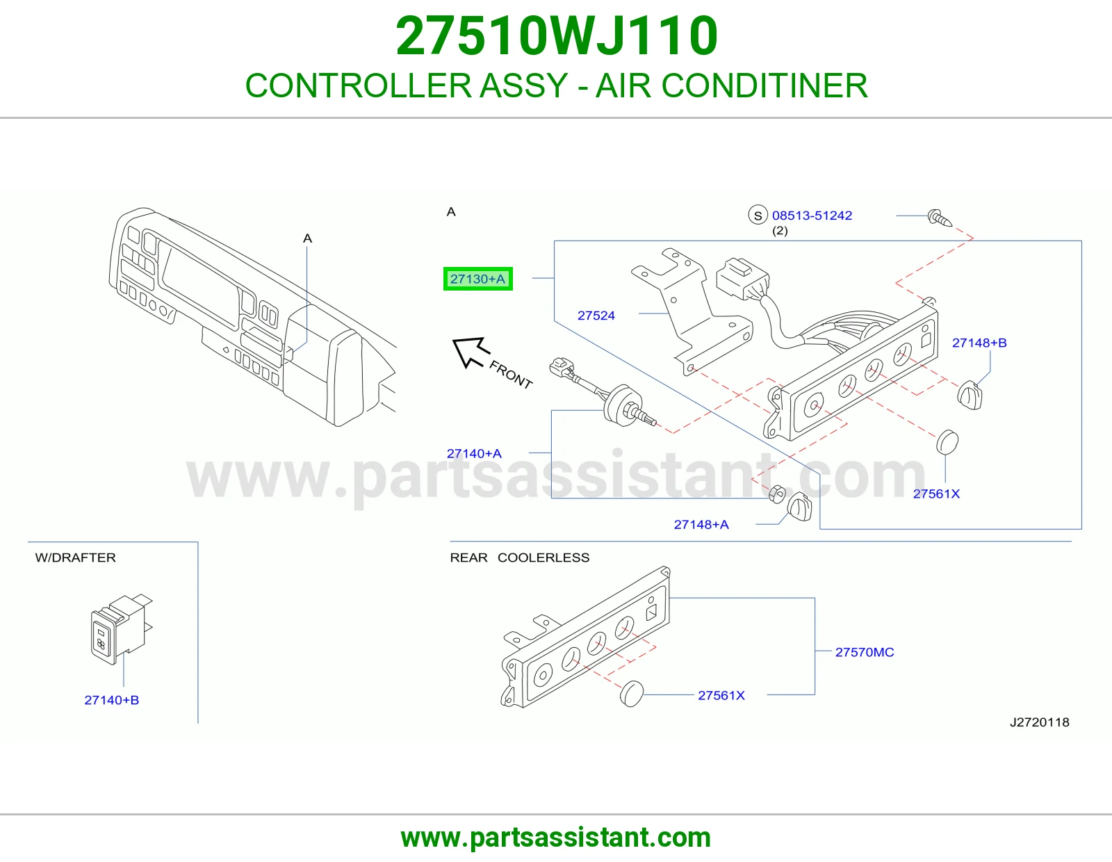 CONTROLLER ASSY - AIR CONDITINER 27510WJ110