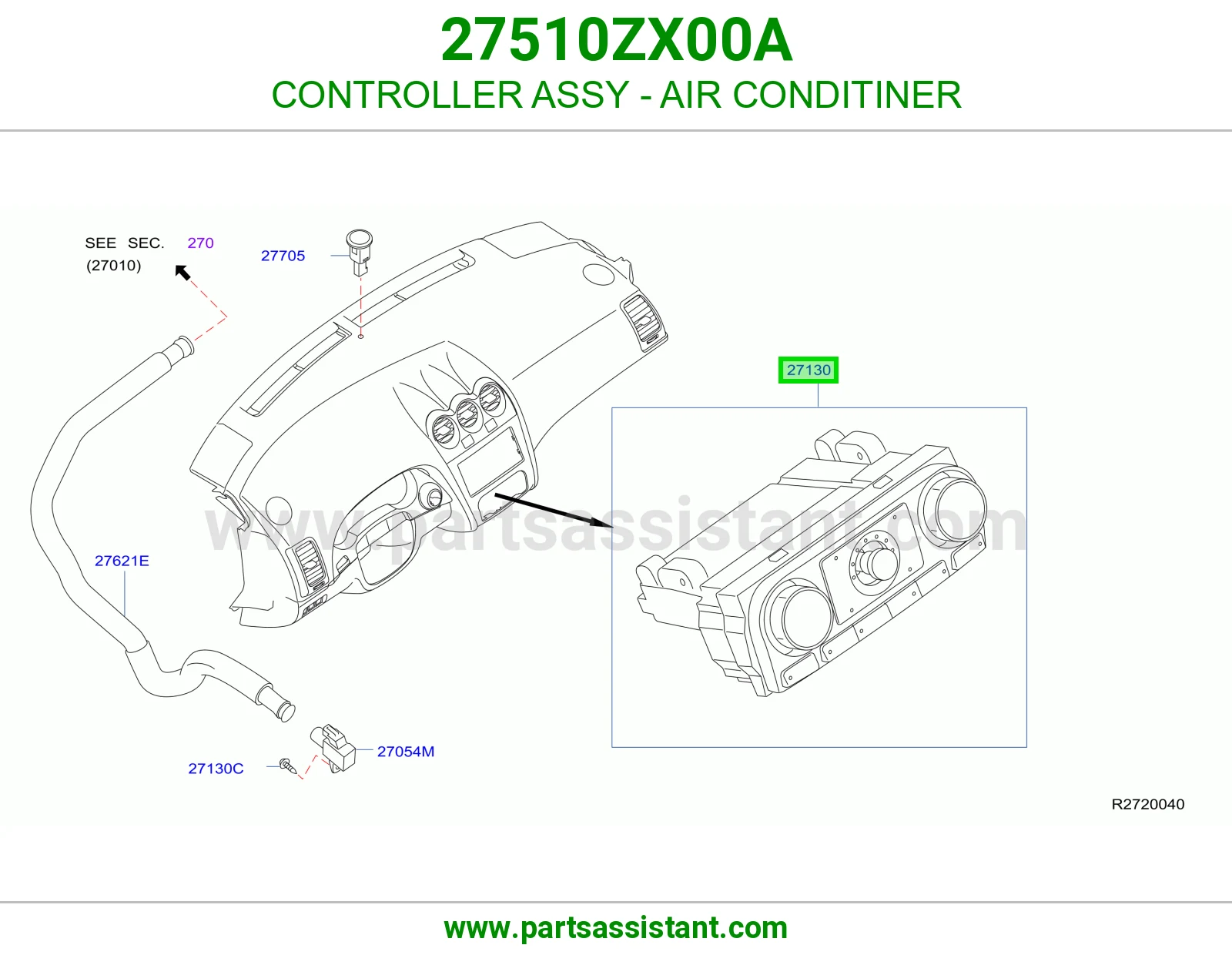 مفتاح مكيف خلفي 27510ZX00A
