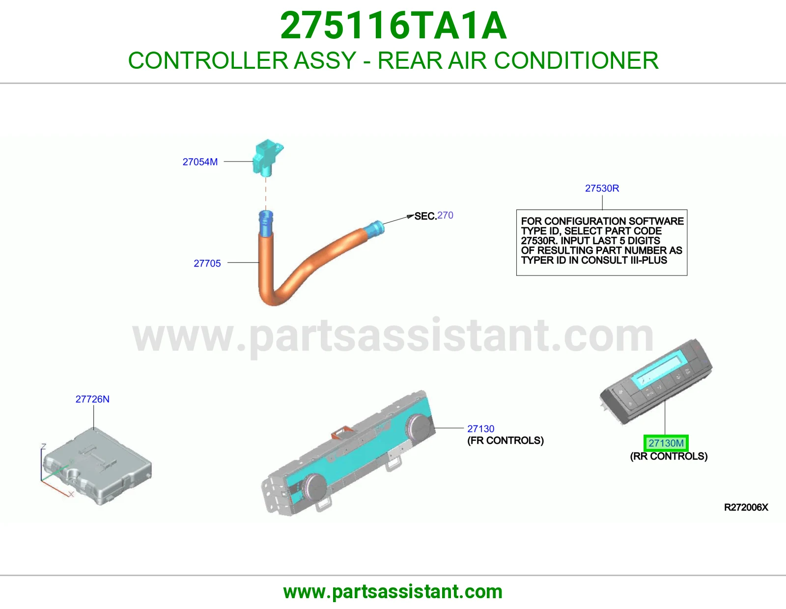 مفتاح مكيف خلفي 275116TA1A