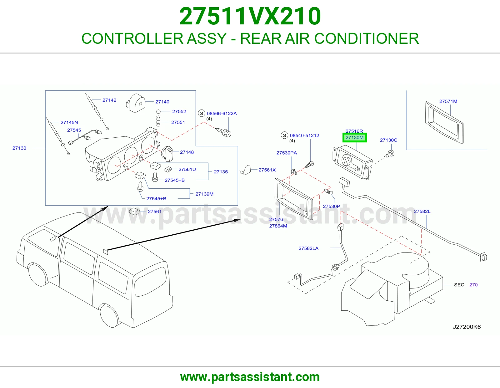 مفتاح مكيف كامل 27511VX210