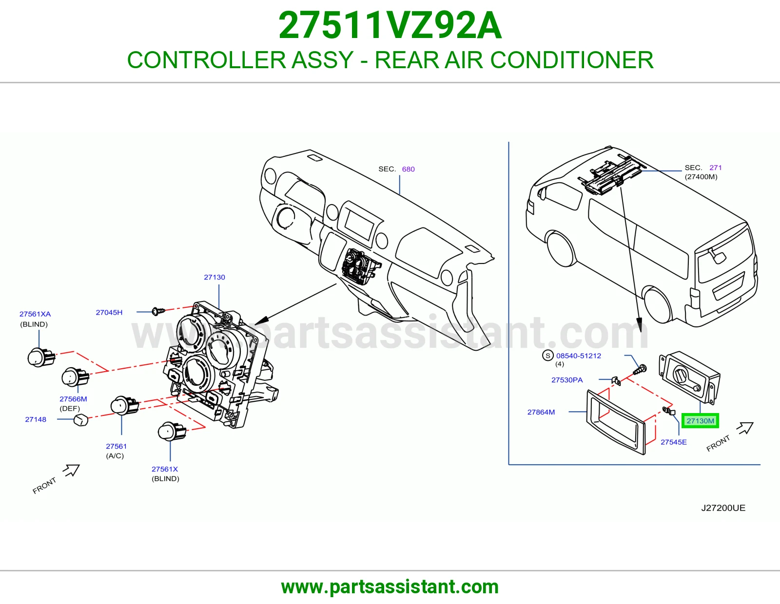 مفتاح مكيف كامل 27511VZ92A