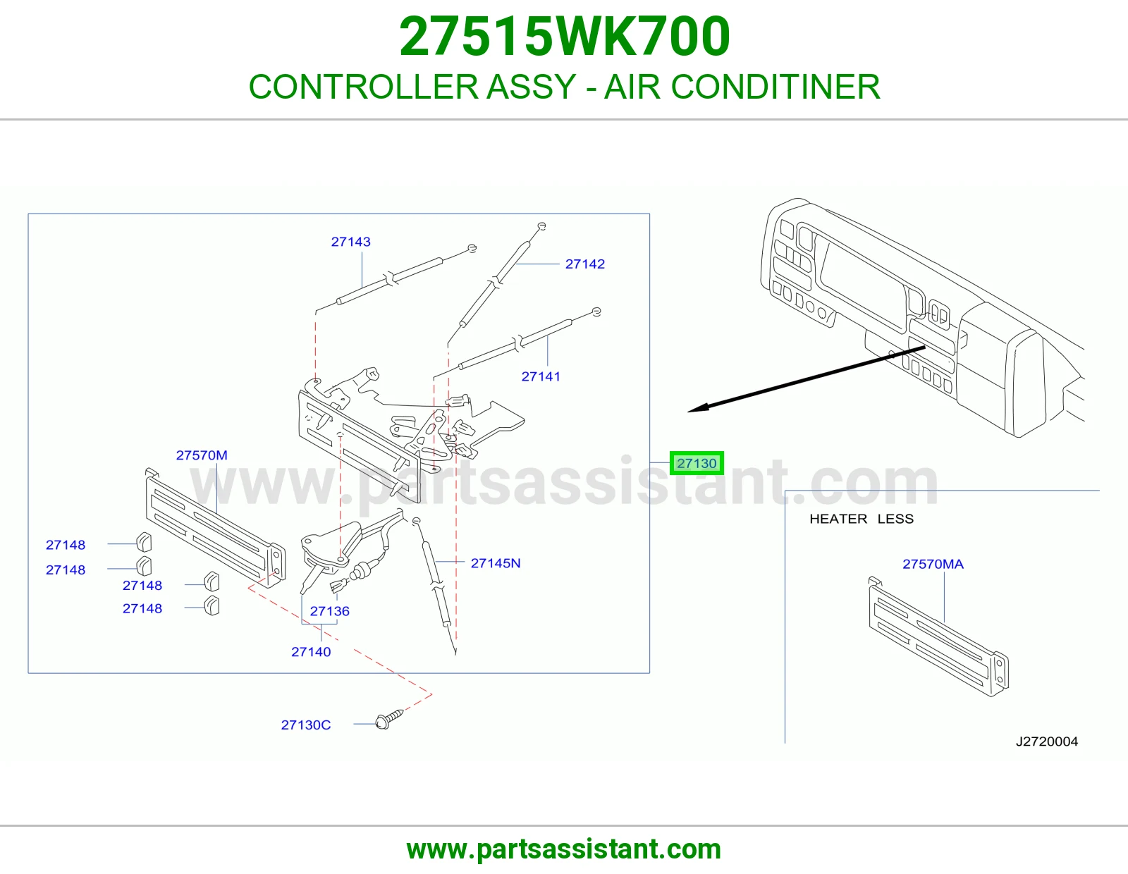 مفتاح مكيف خلفي 27515WK700