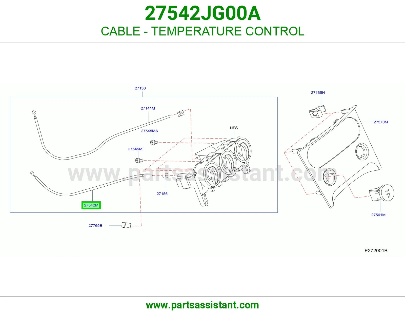 سلك تحكم حرارة 27542JG00A