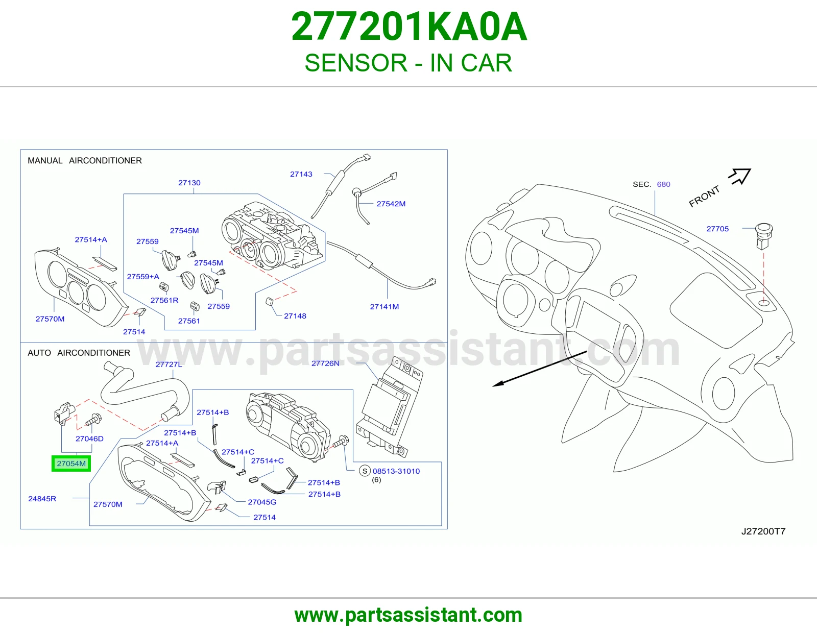 حساس داخل السيارة 277201KA0A