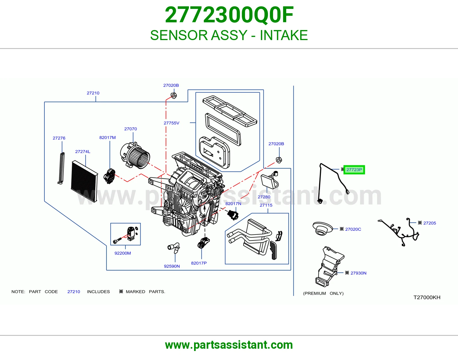 حساس سحب هواء كامل 2772300Q0F