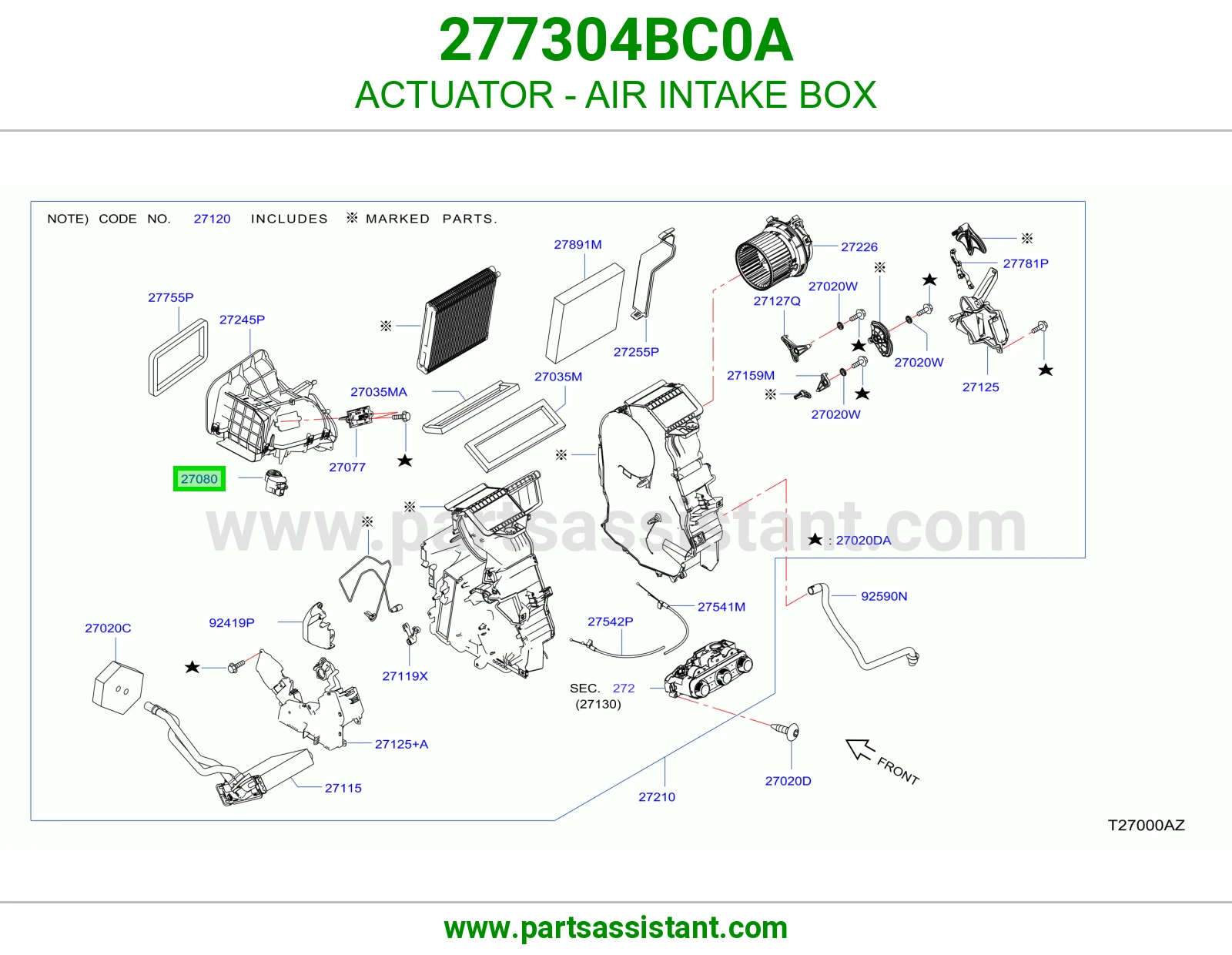 تمتيك علبة سحب هواء 277304BC0A