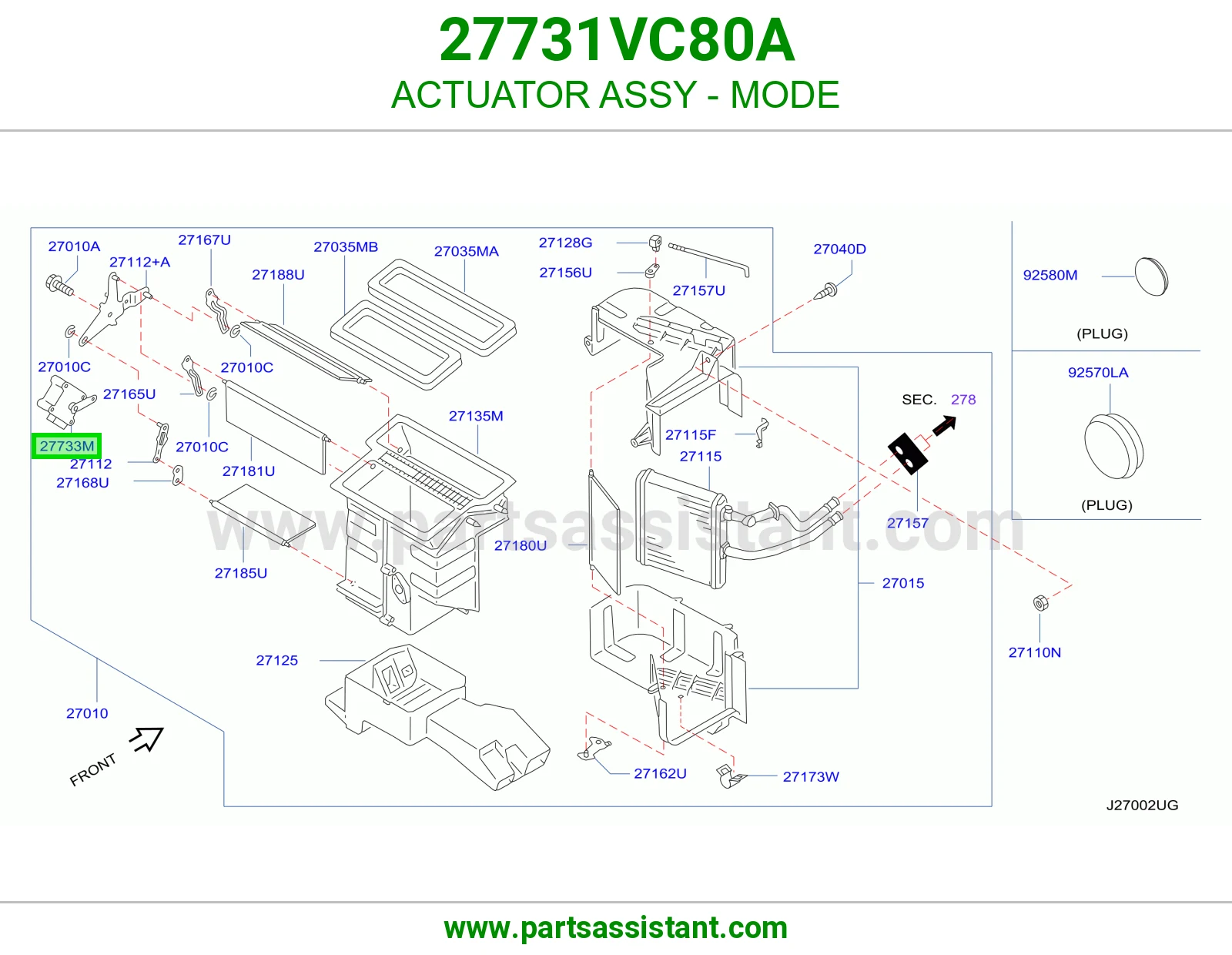 ACTUATOR ASSY - MODE 27731VC80A