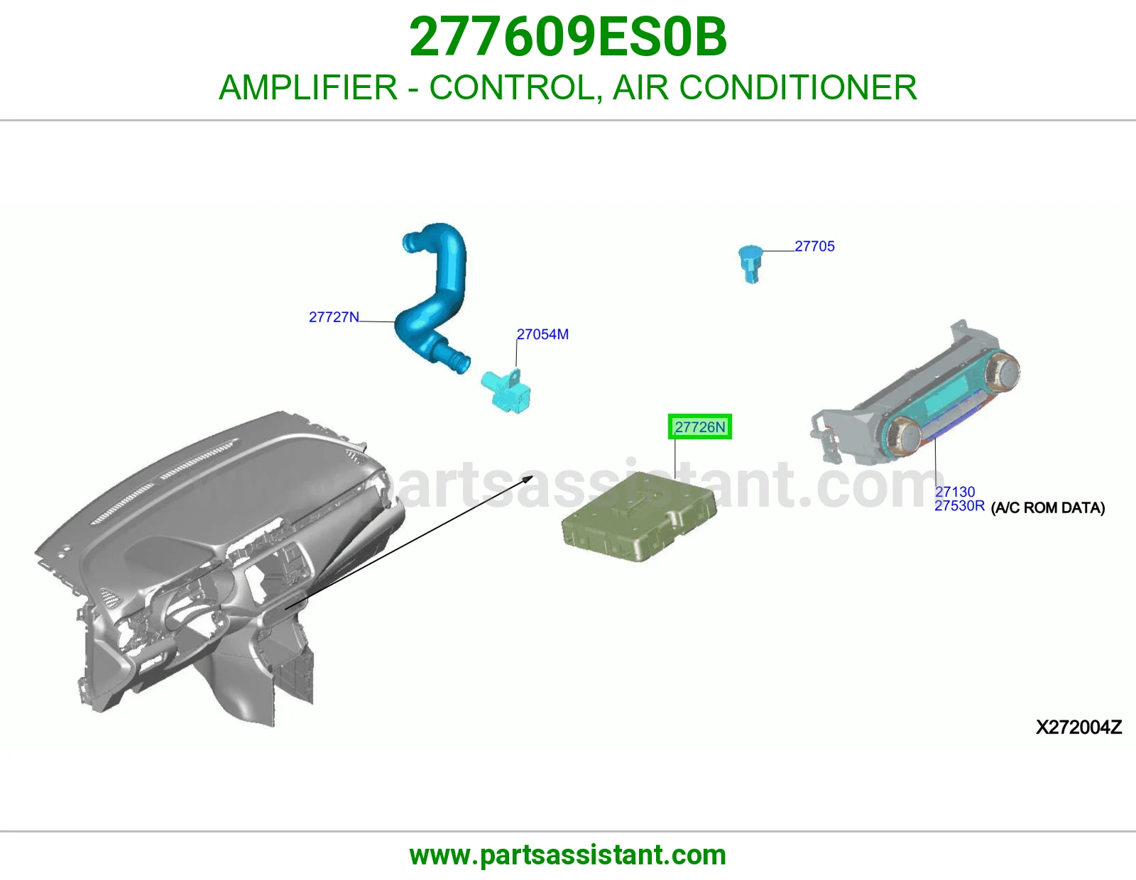 AMPLIFIER - CONTROL, AIR CONDITIONER 277609ES0B