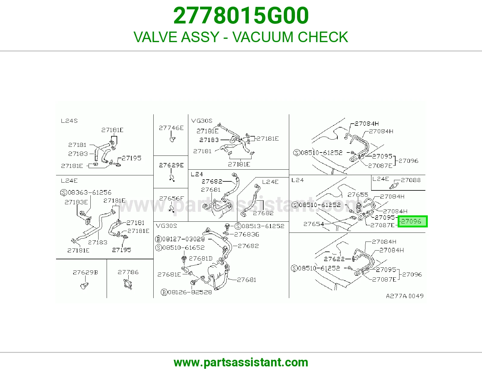 VALVE ASSY - VACUUM CHECK 2778015G00